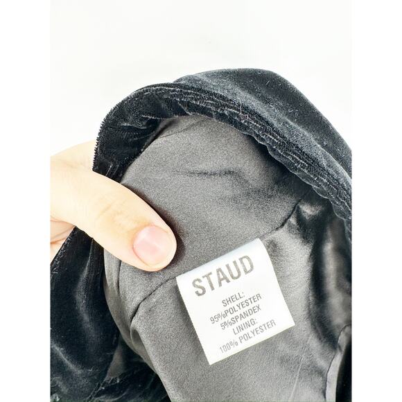 Staud Tosca Straight Leg Black Velvet Pants Size 10 - Picture 4 of 5